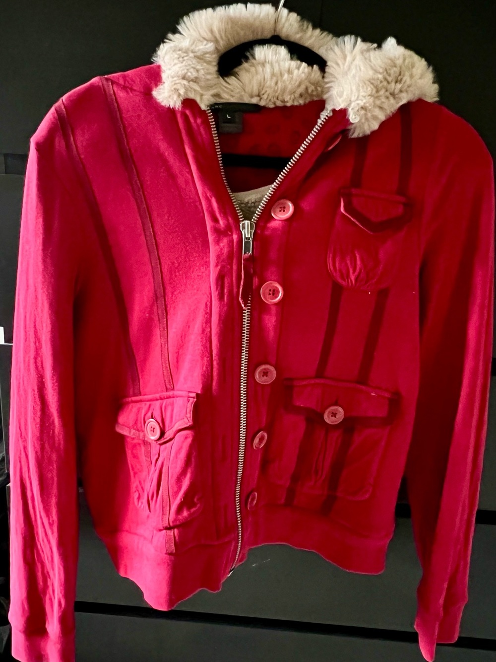 Vintage Marc Jacobs Faux-Fur Hooded Sweatshirt